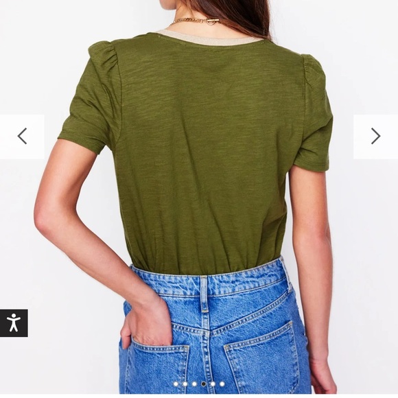 Boden Metallic Trim V Neck T-shirt - Picture 4 of 9